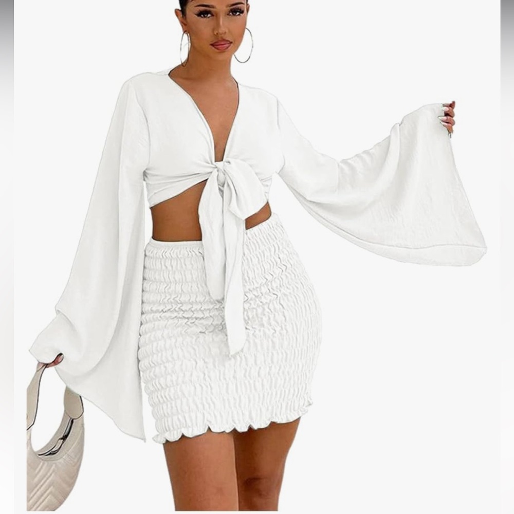 White shirt & skirt set
